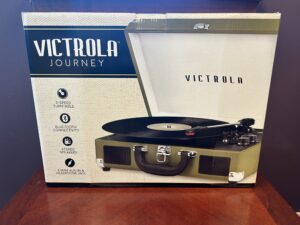 Prize: Victrola portable suitcase vinyl record player