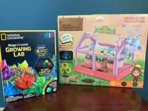 Prize bundle with a National Geographic Crystal Growing Lab and a Garden Lights Sunshine Room Greenhouse Kit