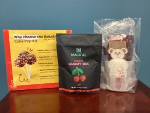 Prize bundle with Baketivity Cake Pop Kit, Modern Gummy (gummy bear kit), Cherry gummy mix