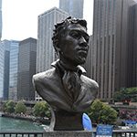 Bust statue of Chicago founder Jean Baptiste Point Du Sable